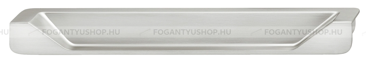 HAFELE Bútorfogantyú - 151.58 - 1 furatos - Ezüst inox (szálcsiszolt) SNiL - Zink fém ötvözet - Bútorajtó élébe marható, süllyeszthető fém fogantyú