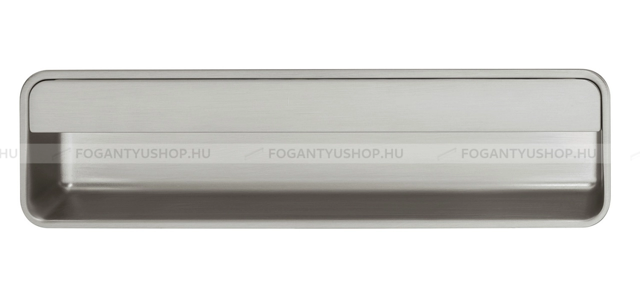 HAFELE Bútor fogantyú - 160 151.11 - furattáv 160 mm - Ezüst inox (szálcsiszolt) SNiL - Zink fém ötvözet - Bútorajtó felületébe marható, süllyeszthető fém fogantyú