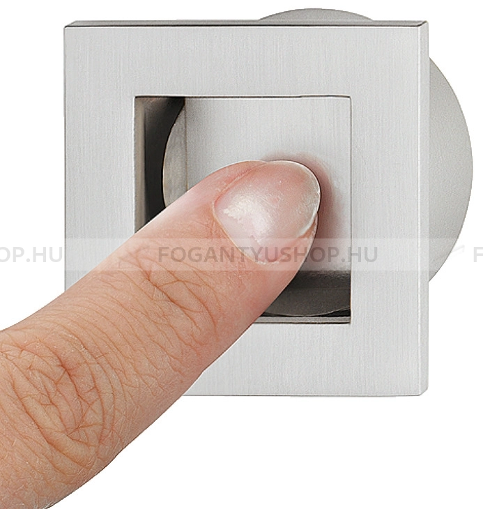 HAFELE Bútorfogantyú - 151.67 - 1 furatos - Ezüst inox (szálcsiszolt) SNiL - Zink fém ötvözet - Bútorajtó felületébe marható, süllyeszthető fém fogantyú