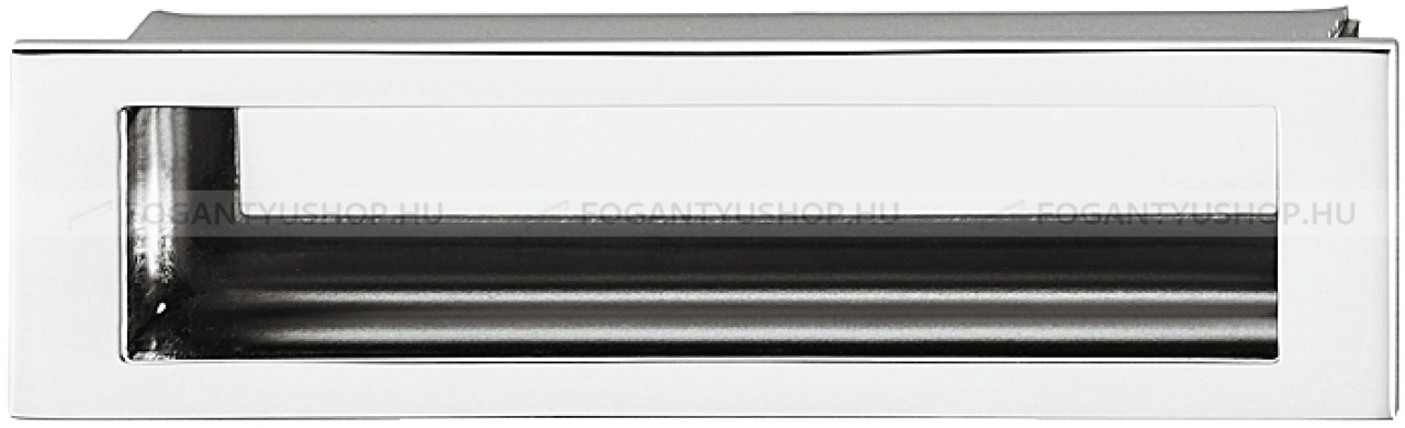 HAFELE Bútor fogantyú - 152.52 - 1 furatos - Fényes szálcsiszolt  - Inox - Bútorajtó felületébe marható, süllyeszthető fém fogantyú