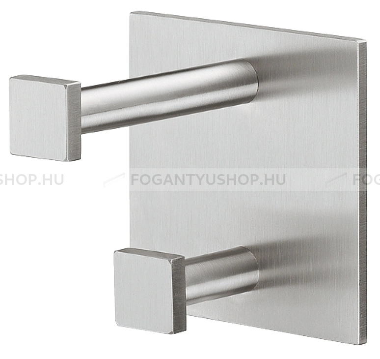 HAFELE Kabát fogas - 50 844.71 - Ezüst inox (szálcsiszolt) SNiL - Acél fém - Dupla akasztós fogas