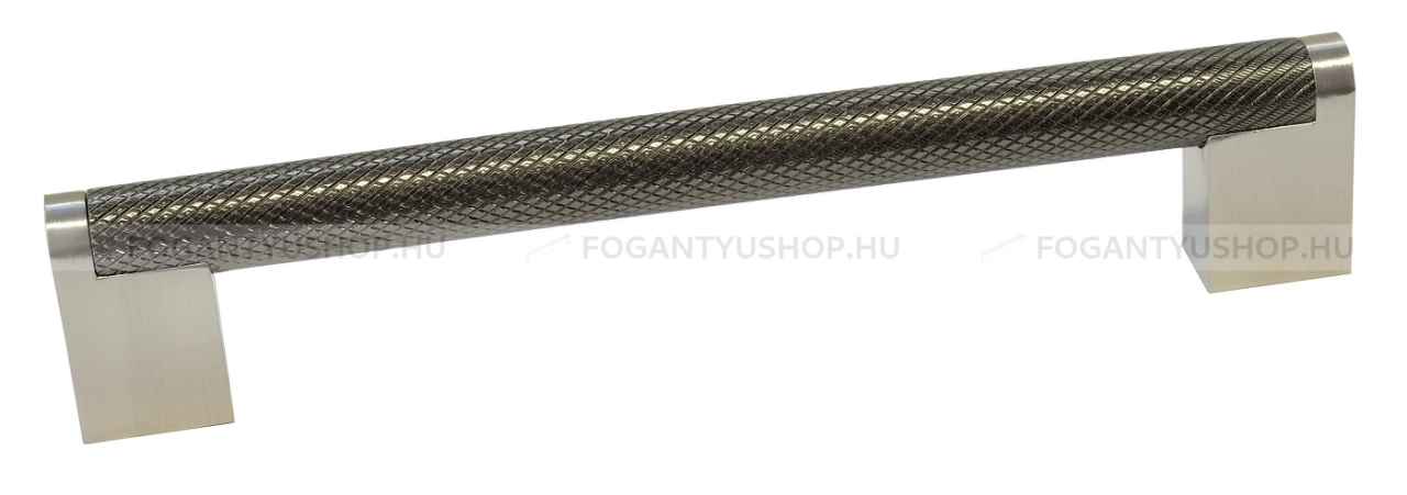 GRIMME Bútor fogantyú - FG72416016.19 - Ólom szürke N60P, Fényes szálcsiszolt  - Zamak fém ötvözet - Több méretben gyártott színes fém bútorfogantyú