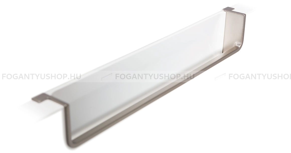 VIEFE Fogantyú - NEST hátlappal 19 202 - furattáv 202 mm - Csiszolt nikkel + fehér hátlap Z23M1 - Zamak fém ötvözet - Bútorajtó felületébe marható, süllyeszthető fém fogantyú