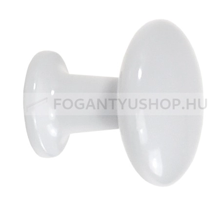 SCHWINN Bútorgomb - 1 furatos - Festett fehér WhiteL - Zamak fém ötvözet - Színes fém gombfogantyú, bútorgomb
