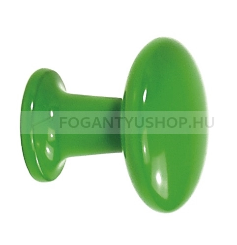 SCHWINN Gomb fogantyú - 1 furatos - Zöld  - Zamak fém ötvözet - Színes fém gombfogantyú, bútorgomb