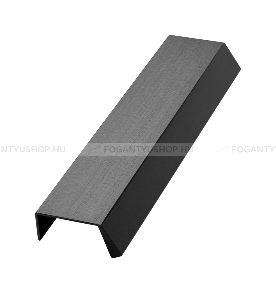 FURNIPART Bútor fogantyú - BENCH - Csiszolt matt fekete 76 - Alumínium - Bútorajtó élére ültethető színes fém fogantyú