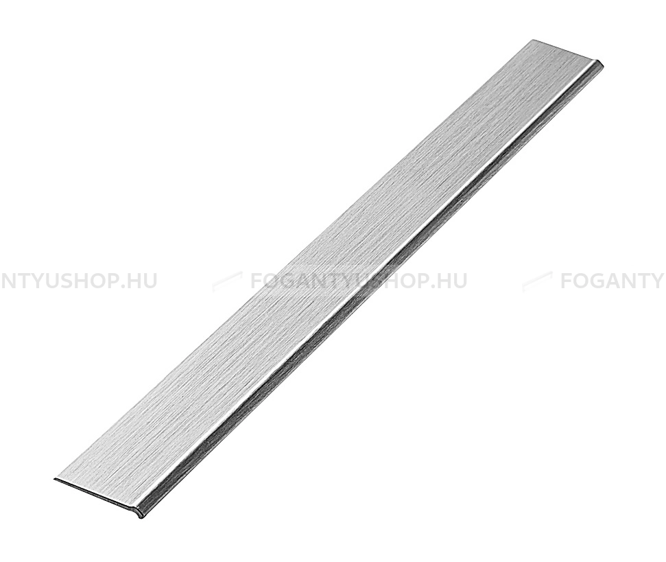 FURNIPART Bútor fogantyú - CLIFF - Ezüst inox (szálcsiszolt) SNiL - Alumínium - Bútorajtó élébe marható, süllyeszthető fém fogantyú