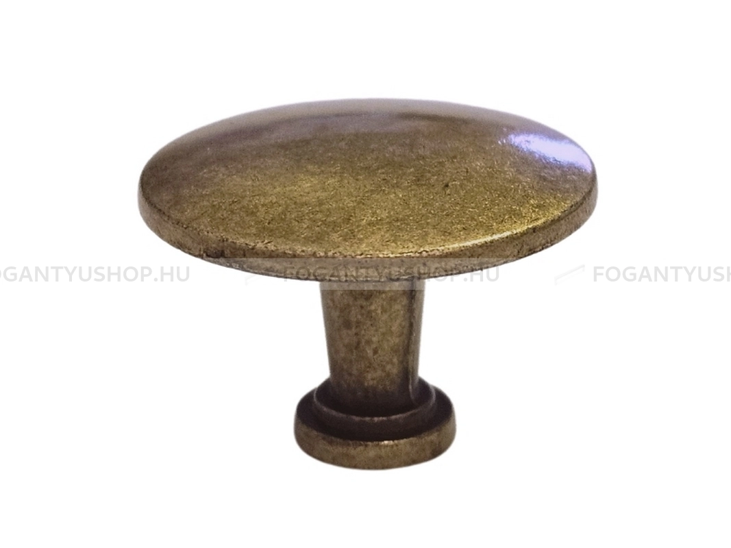 GIUSTI Bútorgomb - EXP6002 28D1 - 1 furatos - Antik patina barna  - Zamak fém ötvözet - Antikolt, vintage fém gombfogantyú (szögletes, kerek)