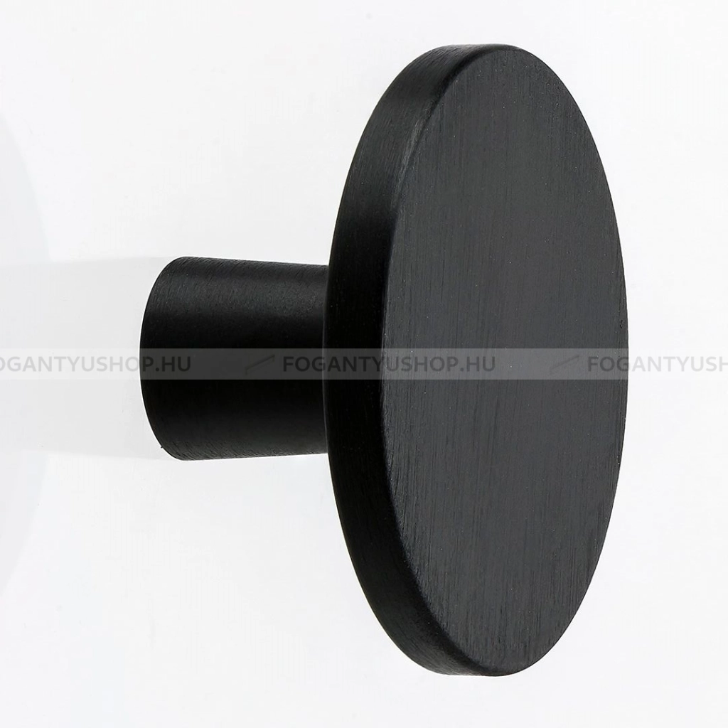 FURNIPART Gombfogantyú - PLATO - 1 furatos - Csiszolt matt fekete 76 - Zamak fém ötvözet - Színes fém gombfogantyú, bútorgomb