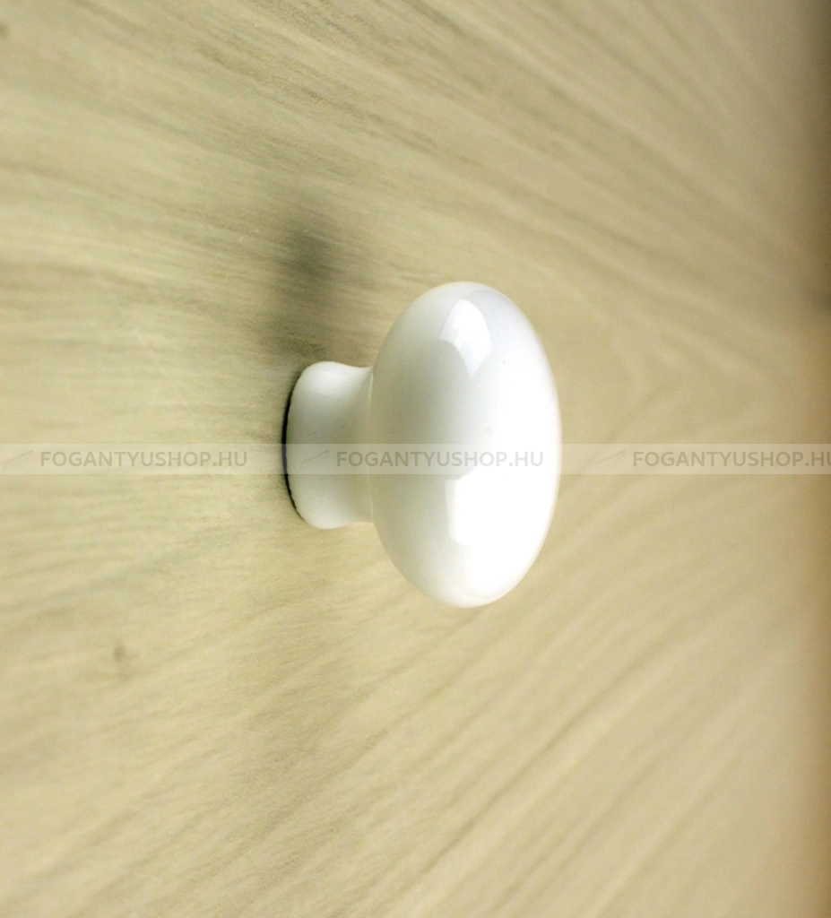 GRIMME Bútorgomb - FG721474.99 - 1 furatos - Fehér belo - Porcelán - Porcelán, porcelánnal kombinált antikolt fém gombfogantyú