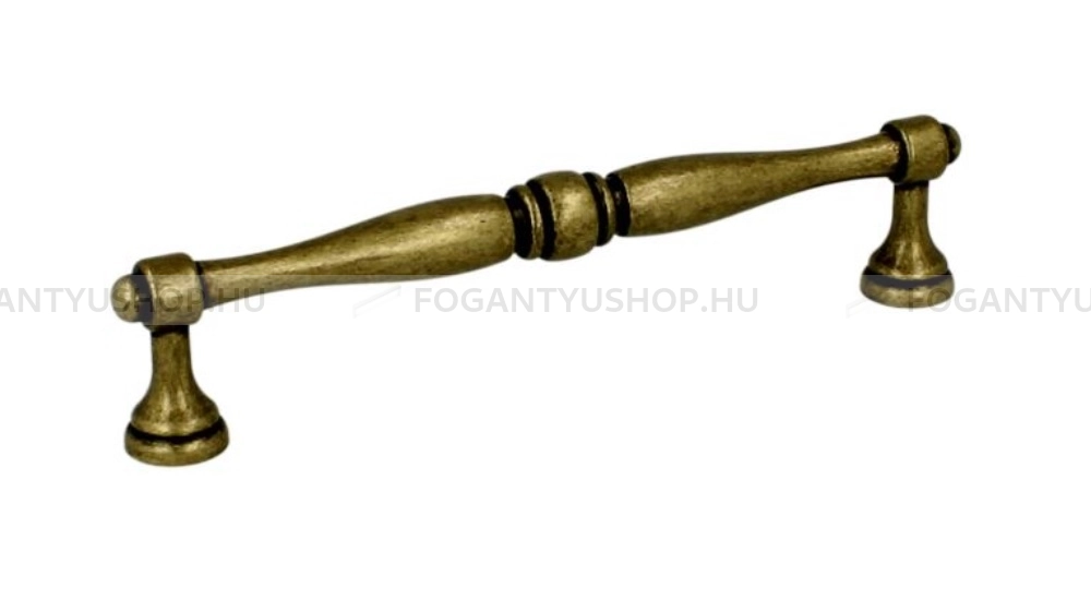 GIUSTI Bútor fogantyú - 96 WMN61909600D1 - furattáv 96 mm - Antik patina barna  - Zamak fém ötvözet - Klasszikus, vintage, antik fém bútorfogantyú