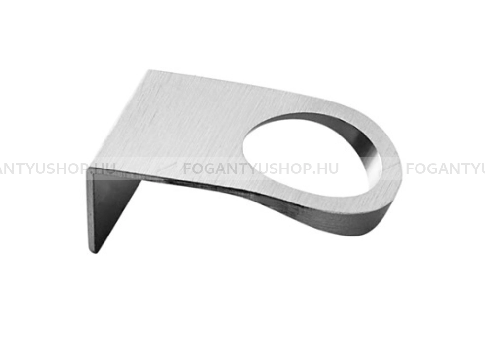 FURNIPART Bútorfogantyú - PUNCH 16 - furattáv 16 mm - Ezüst inox (szálcsiszolt) SNiL - Alumínium - Bútorajtó élére ültethető fém fogantyú