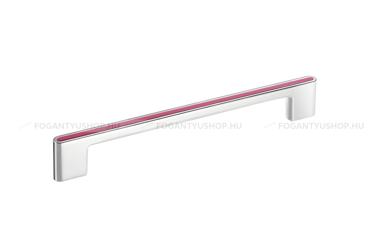 RUJZ DESIGN Fogantyú - 160 677.08 Festett lila Festett WhiteL lila vijola barby - furattáv 160 mm - Festett fehér WhiteL, Barbi lila vijola barby - Zamak fém ötvözet, Műanyag - Műanyaggal kombinált fém bútorfogantyú