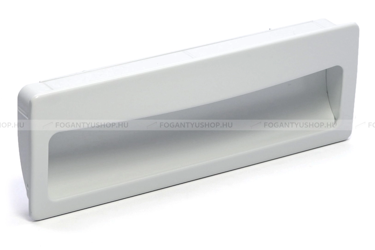 RUJZ DESIGN Fogantyú - 128 u6.137 45 - furattáv 128 mm - Festett fehér WhiteL - Zamak fém ötvözet - Bútorajtó felületébe marható, süllyeszthető fém fogantyú