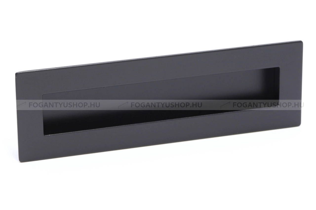 RUJZ DESIGN Fogantyú - 160 u9.175 55 Festett - furattáv 160 mm - Festett fekete BlackL - Zamak fém ötvözet - Bútorajtó felületébe marható, süllyeszthető fém fogantyú