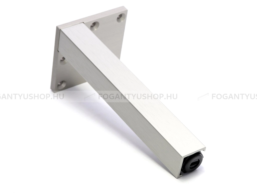 RUJZ DESIGN szögletes 2x20x2cm - Szálcsiszolt nikkel - Alumínium - Állítható bútorláb