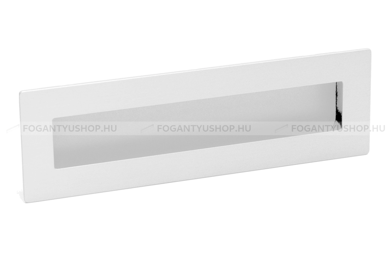 RUJZ DESIGN Bútorfogantyú - 160 u9.175 55 - furattáv 160 mm - Festett fehér WhiteL - Zamak fém ötvözet - Bútorajtó felületébe marható, süllyeszthető fém fogantyú