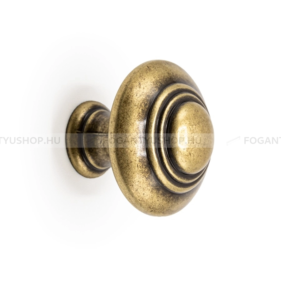 GIUSTI Gomb fogantyú - WPO2031 3000D1 - 1 furatos - Antik patina barna  - Zamak fém ötvözet - Antikolt, vintage fém gombfogantyú (szögletes, kerek)