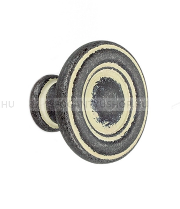 GIUSTI Bútorgomb - WPO81103500C2 - 1 furatos - Koptatott világos grafit  - Zamak fém ötvözet - Antikolt, vintage fém gombfogantyú (szögletes, kerek)