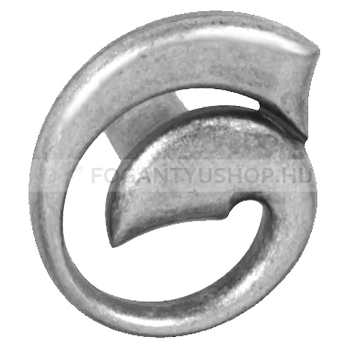 GIUSTI Bútorgomb - WPO63703300E8 - 1 furatos - Antik ezüst  - Zamak fém ötvözet - Antikolt, vintage fém gombfogantyú (szögletes, kerek)