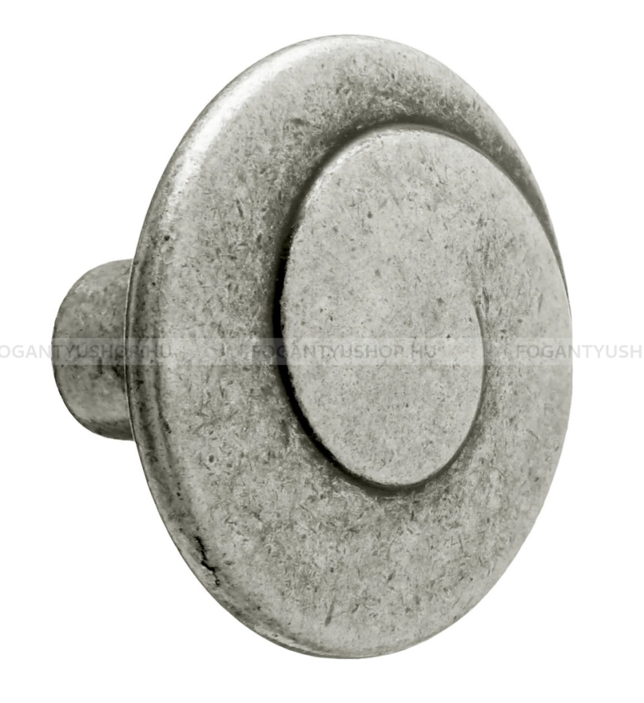 GIUSTI Gombfogantyú - WPO60203000D5 - 1 furatos - Antik ezüst  - Zamak fém ötvözet - Antikolt, vintage fém gombfogantyú (szögletes, kerek)