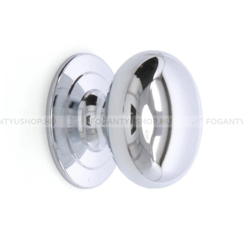 RUJZ DESIGN Gombfogantyú - ms 6.38 - 1 furatos - Fényes króm Cr - Alumínium - Fém gombfogantyú, bútorgomb (szögletes, kerek)