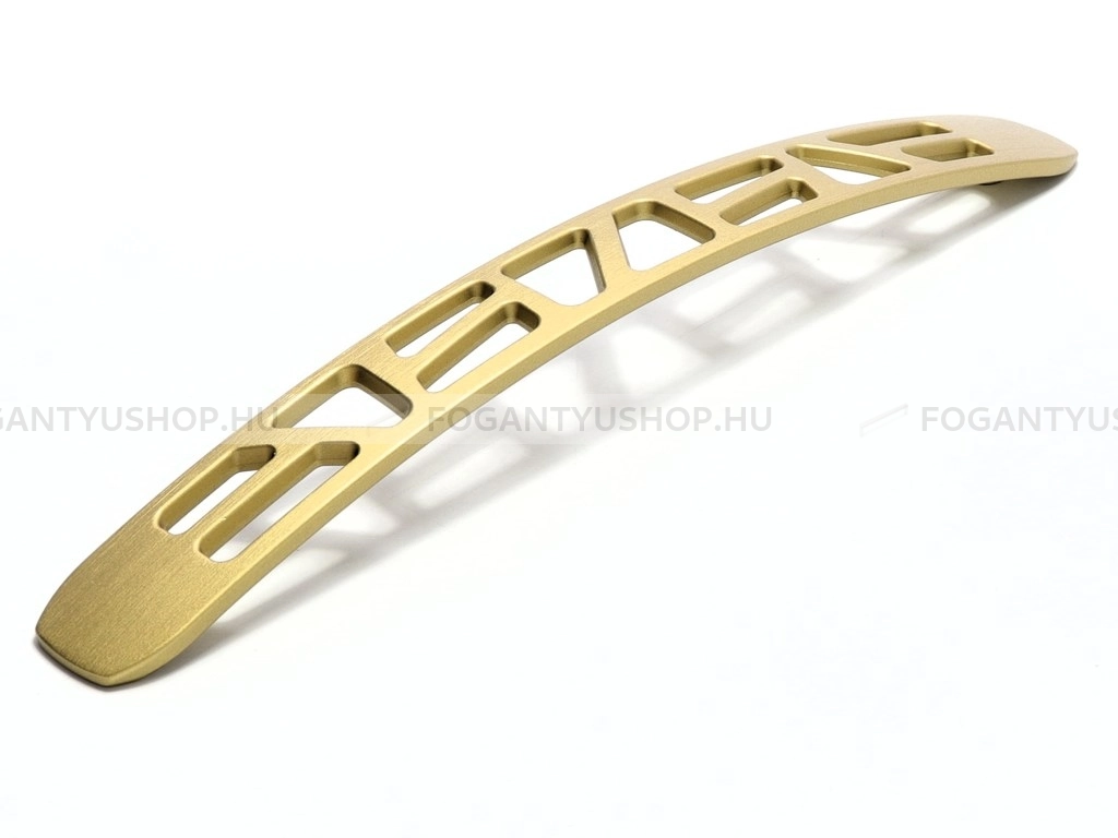 RUJZ DESIGN Bútorfogantyú - 192 691.26 - furattáv 192 mm - Szálcsiszolt arany  - Zamak fém ötvözet - Egy méretben gyártott színes fém bútorfogantyú