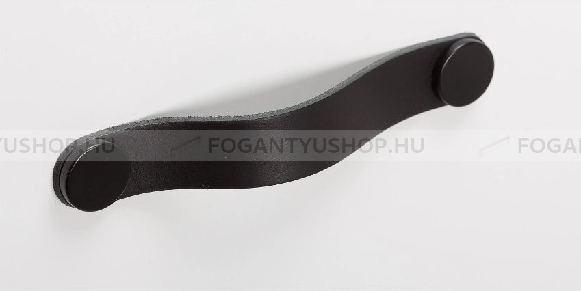 VIEFE Fogantyú - FLEXA HANDLE Festett - Fekete bőr + matt fekete P99M2 - Zamak fém ötvözet, Bőr - Bőrrel kombinált fém bútorfogantyú