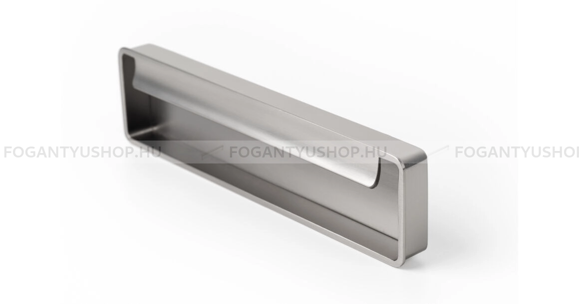 VIEFE Bútorfogantyú - FOLD 128 - furattáv 128 mm - Csiszolt nikkel Z23 - Zamak fém ötvözet - Bútorajtó felületébe marható, süllyeszthető fém fogantyú