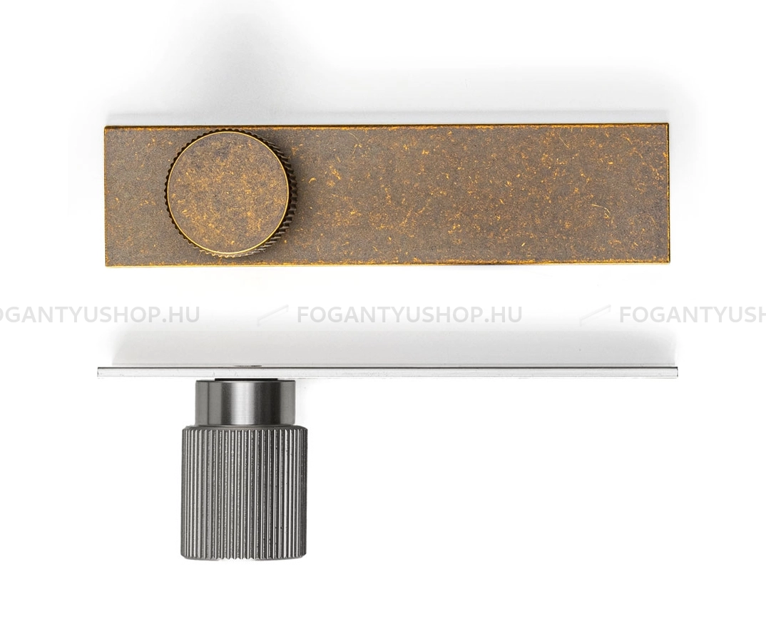 VIEFE Gombfogantyú - ARPA PLATE L623 - 1 furatos - Rusztikus sárgaréz L623 - Alumínium - Antikolt, vintage fém gombfogantyú (szögletes, kerek)