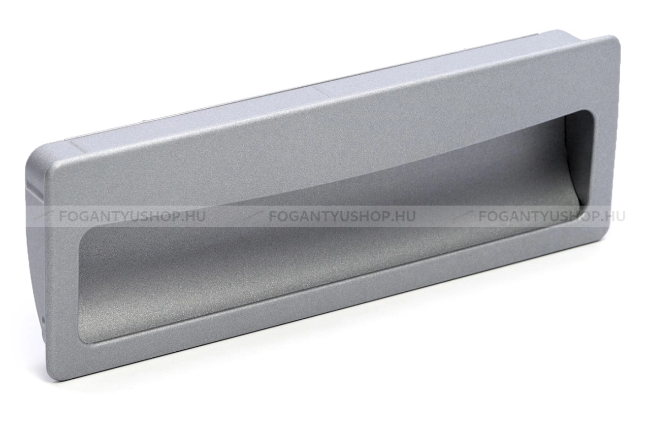 RUJZ DESIGN Bútorfogantyú - 128 u6.137 45 - furattáv 128 mm - Matt króm MCrL - Zamak fém ötvözet - Bútorajtó felületébe marható, süllyeszthető fém fogantyú