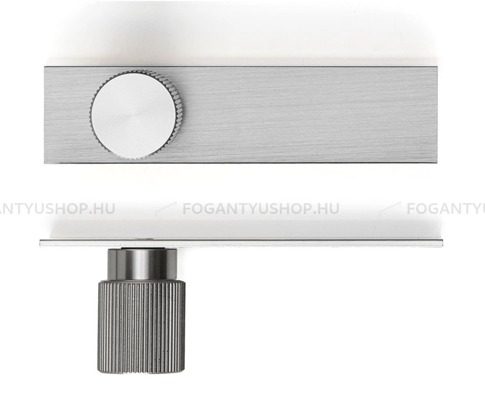 VIEFE Bútorgomb - ARPA PLATE - 1 furatos - Szálcsiszolt L24 - Alumínium - Fém gombfogantyú, bútorgomb (szögletes, kerek)