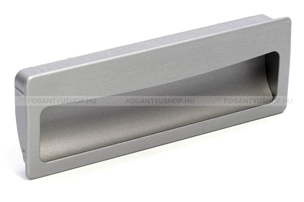 RUJZ DESIGN Fogantyú - 128 u6.137 45 - furattáv 128 mm - Ezüst inox (szálcsiszolt) SNiL - Zamak fém ötvözet - Bútorajtó felületébe marható, süllyeszthető fém fogantyú