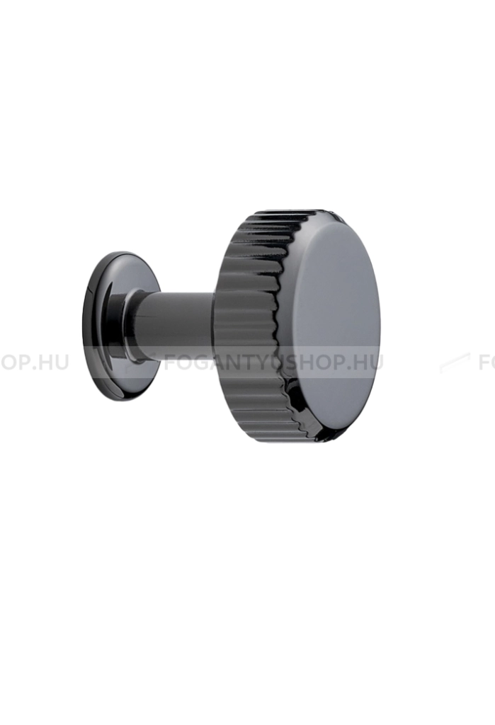 FURNIPART Bútorgomb - VILLA ROUND - 1 furatos - Fekete nikkel 70 - Zamak fém ötvözet - Fém gombfogantyú, bútorgomb (szögletes, kerek)