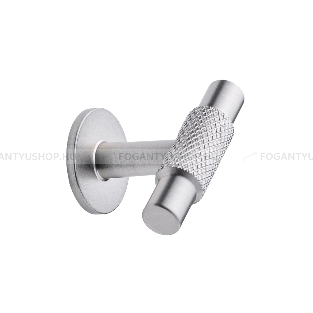 FURNIPART Gombfogantyú - MANOR - 1 furatos - Szálcsiszolt 66 - Zamak fém ötvözet - Fém gombfogantyú, bútorgomb (szögletes, kerek)