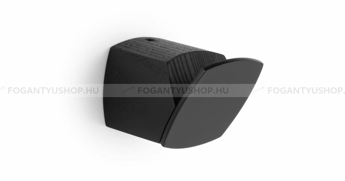 VIEFE Kabátakasztó - MEGG 20 Festett Feketére pácolt kőrisfa - Matt fekete + Matt fekete NM2M2 - Zamak fém ötvözet, Fa - Egy akasztós fogas