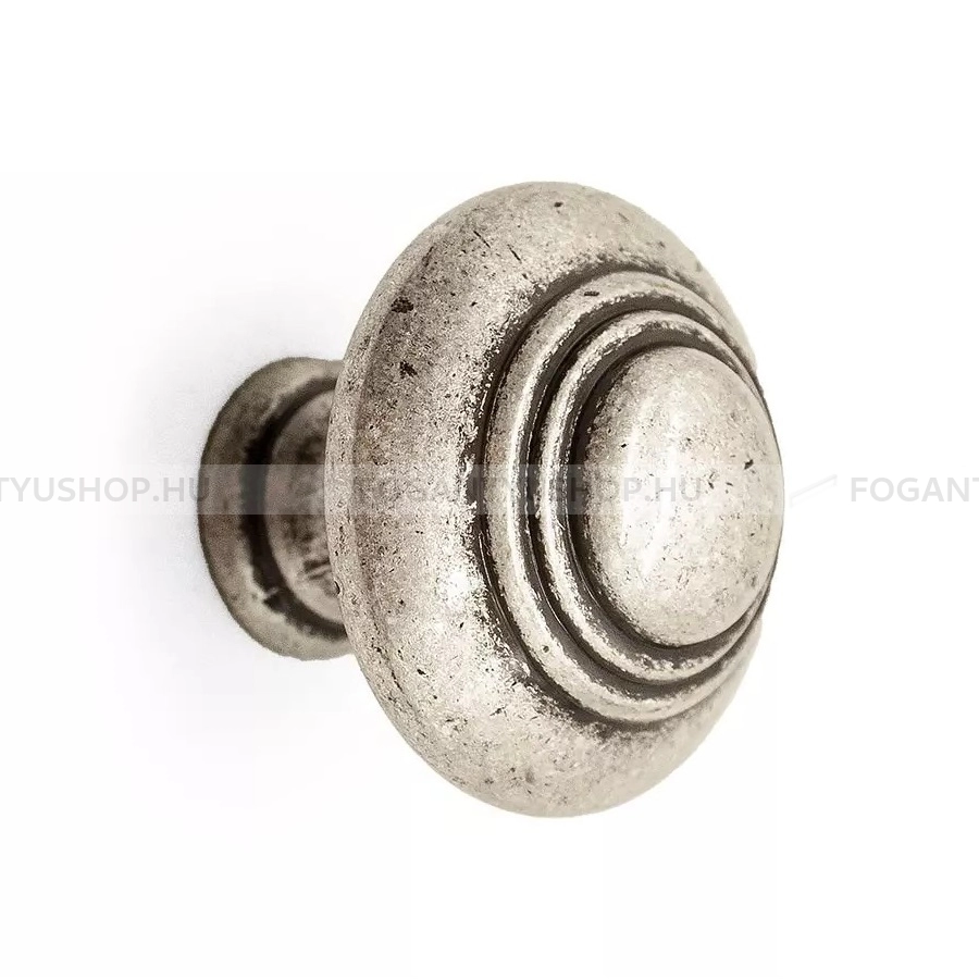 GIUSTI Gombfogantyú - WPO2031 3000E8 - 1 furatos - Antik ezüst  - Zamak fém ötvözet - Antikolt, vintage fém gombfogantyú (szögletes, kerek)
