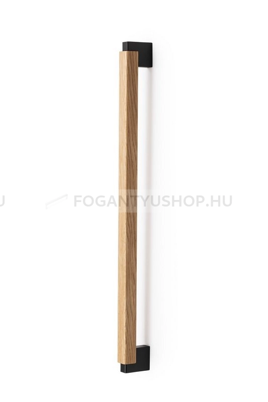 VIEFE Fogantyú - DUO BIG - Csiszolt láva szürke - Tölgy   NM2716 - Alumínium, Fa - Fával kombinált fém bútorfogantyú