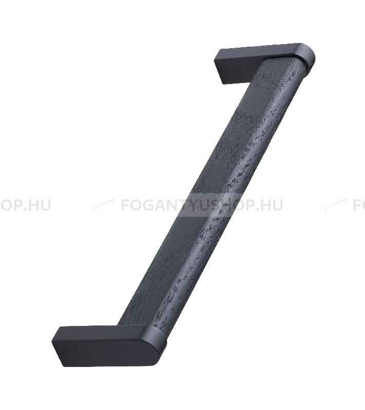 FURNIPART Fogantyú - CROSSING Festett Feketére pácolt tölgyfa - Festett fekete BlackL, Feketére pácolt tölgyfa  - Zamak fém ötvözet, Fa - Fával kombinált fém bútorfogantyú
