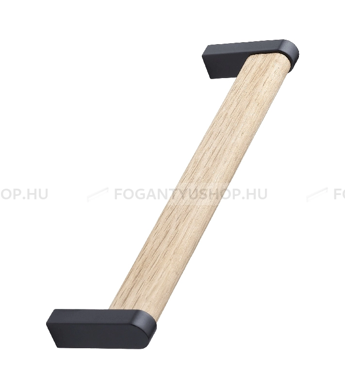 FURNIPART Bútor fogantyú - CROSSING Festett Tölgyfa - Festett fekete BlackL, Tölgyfa hrast - Zamak fém ötvözet, Fa - Fával kombinált fém bútorfogantyú