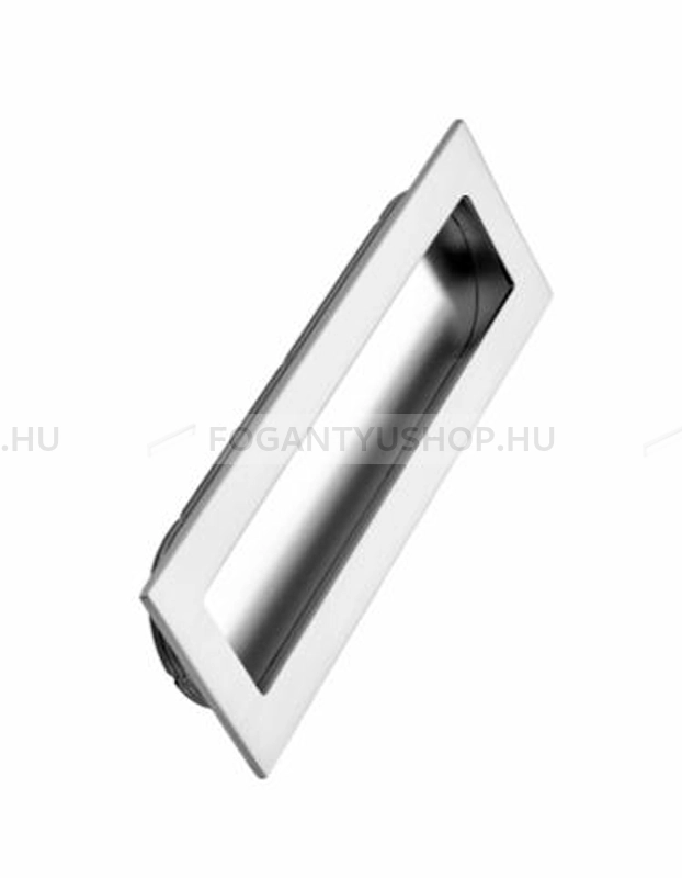 FURNIPART Bútorfogantyú - INN - 1 furatos - Ezüst inox (szálcsiszolt) SNiL - Zamak fém ötvözet - Bútorajtó felületébe marható, süllyeszthető fém fogantyú