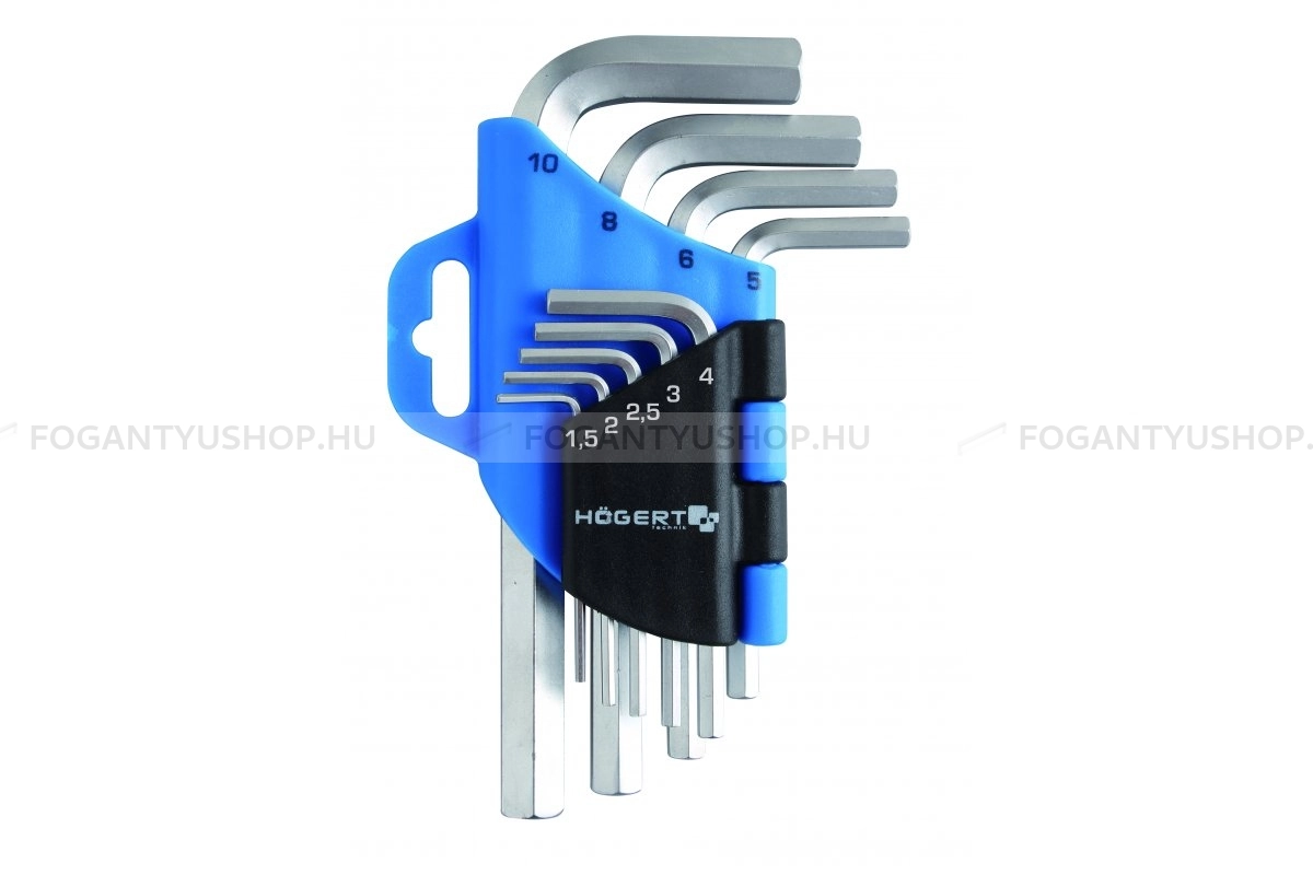 HÖGERT HT1W802 Imbuszkulcs készlet 9db os DIN ISO 911 CrV 1 5 10 - Imbuszkulcsok, imbuszkulcs szettek
