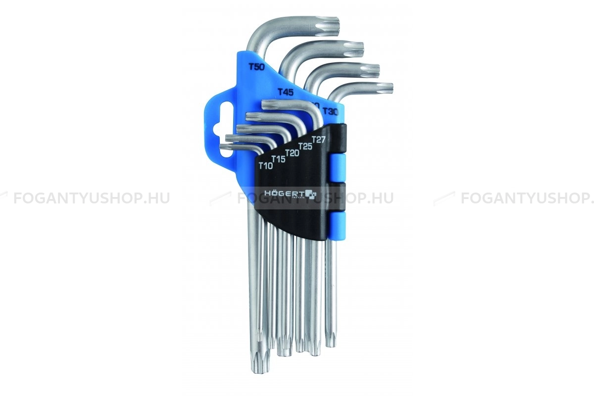 HÖGERT HT1W814 TORX imbuszkulcs készlet 9db os CrV T10 T50 - Imbuszkulcsok, imbuszkulcs szettek