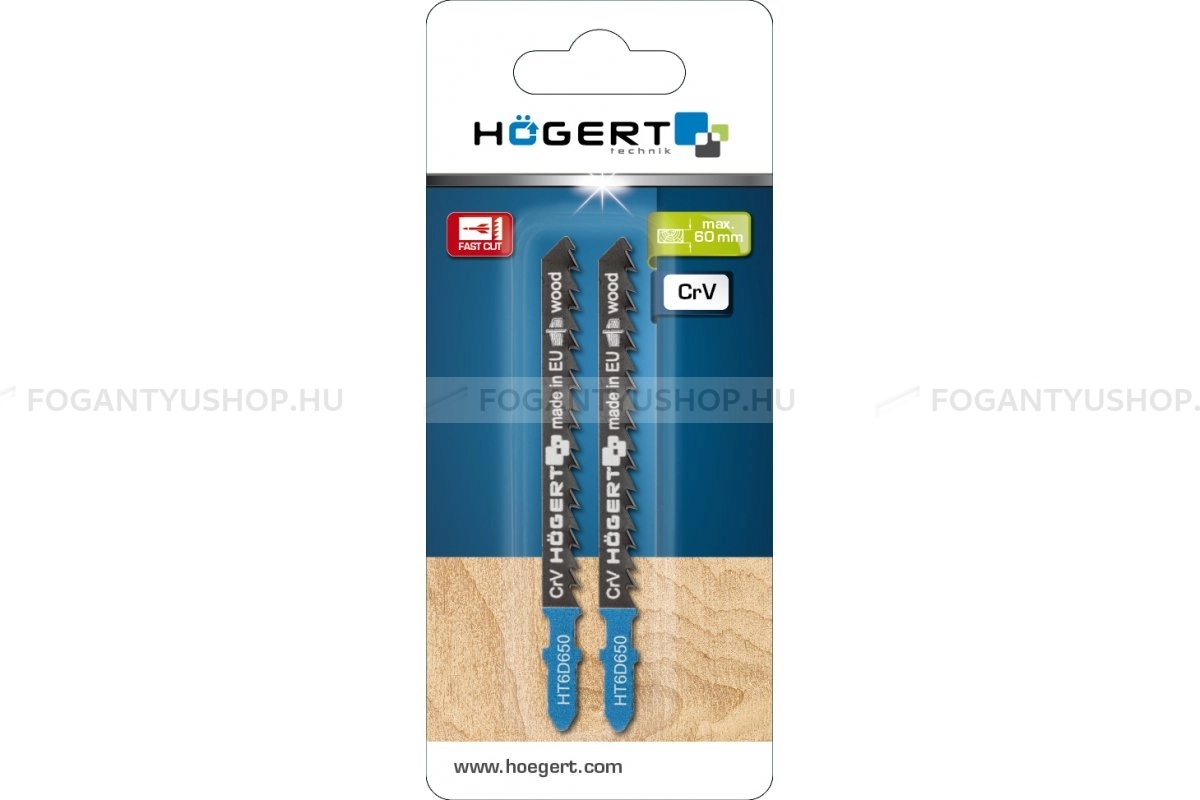 HÖGERT HT6D650 2 Szúrófűrészlap dekopír fűrészlap fához 2db os 100 6 TPI CrV - Kézifűrészek, dekopír fűrész lapok