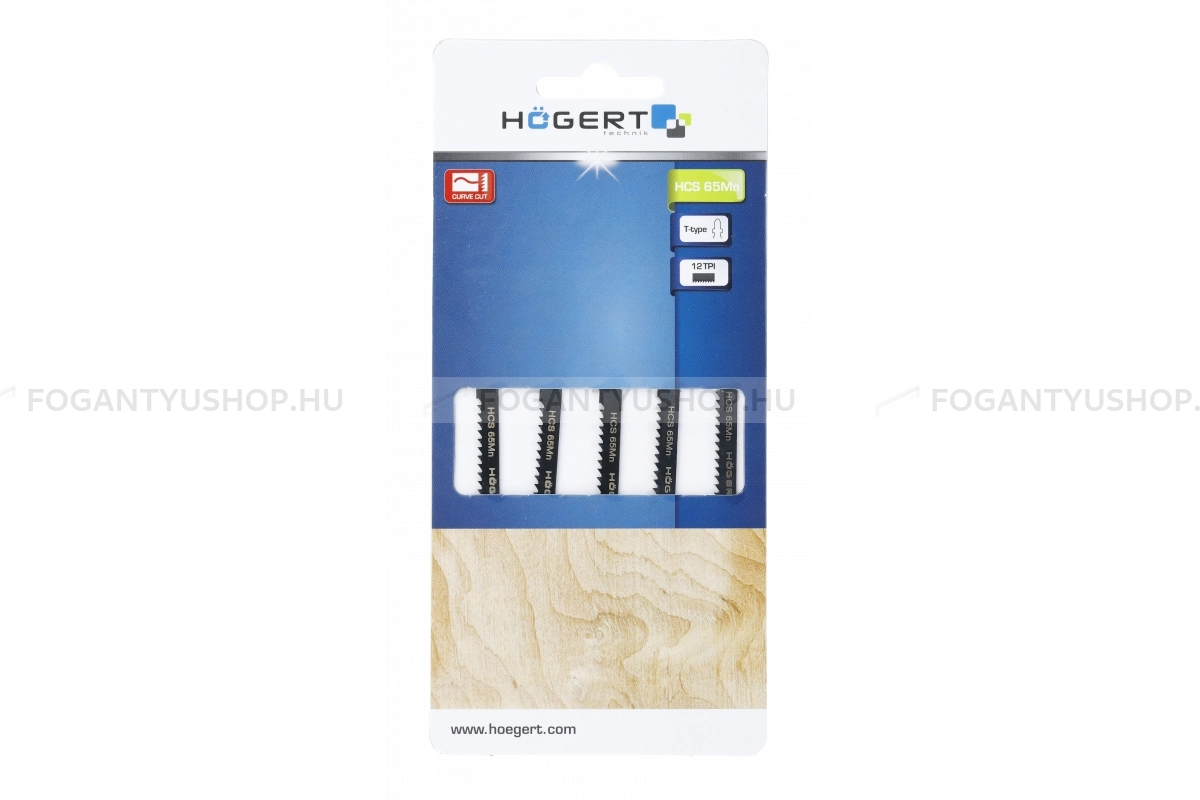 HÖGERT HT6D657 5db os Szúrófűrészlap dekopír fűrészlap fához íves vágáshoz 76 12 TPI HCS - Opálüveg - Kézifűrészek, dekopír fűrész lapok