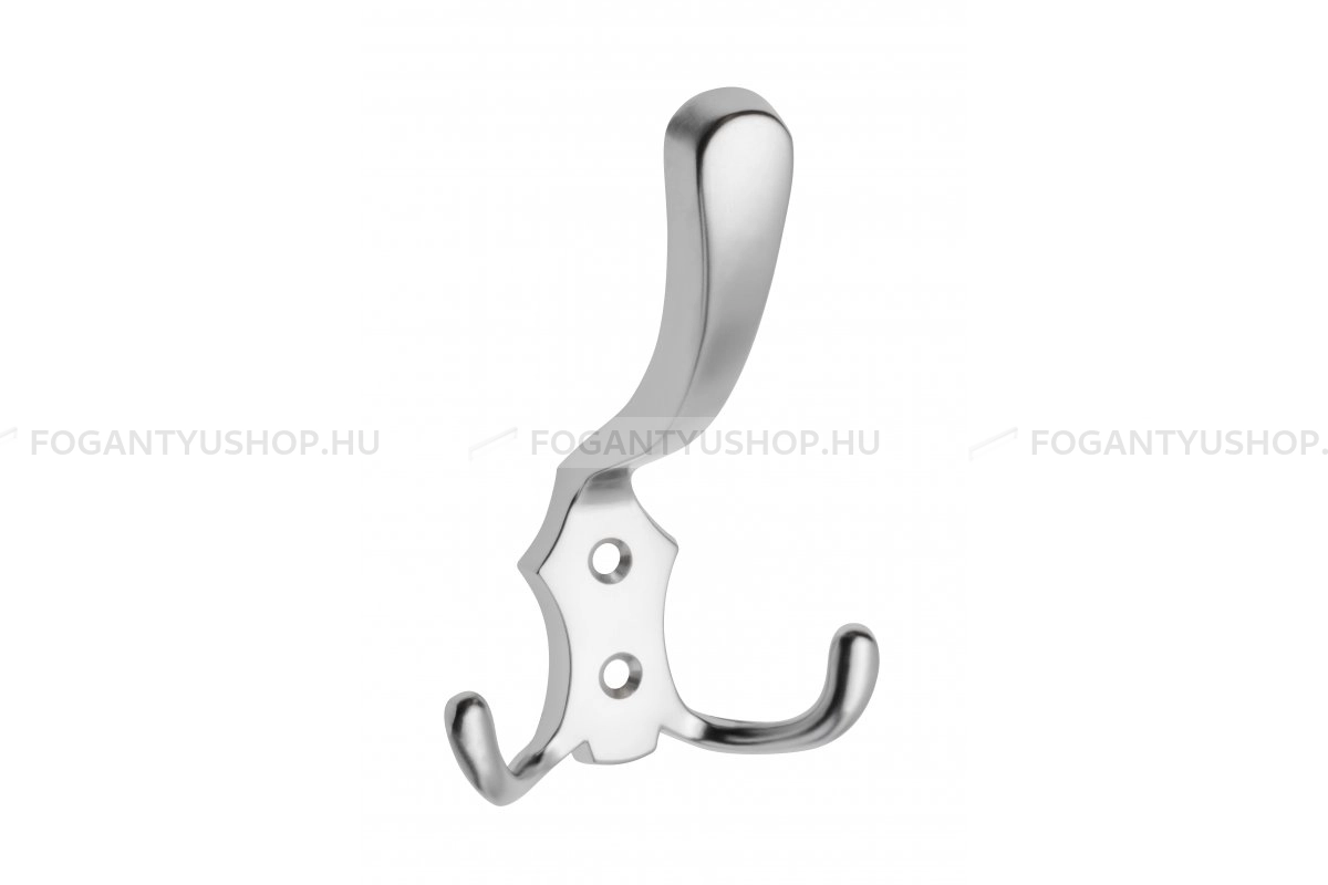 GTV Kabátakasztó - akasztós szemből 20 - Matt króm 05 - Zamak fém ötvözet - Kombinált, kalaptartós fogas