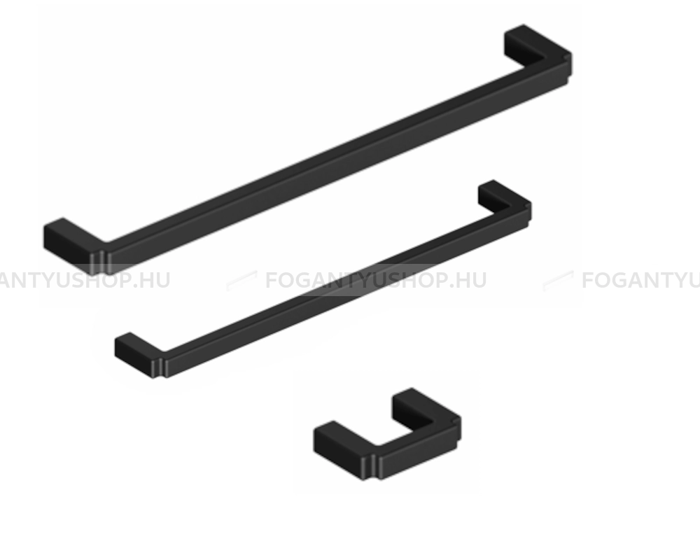 RUJZ DESIGN Fogantyú - 722.09 - Festett fekete BlackL - Zamak fém ötvözet - Több méretben gyártott színes fém bútorfogantyú