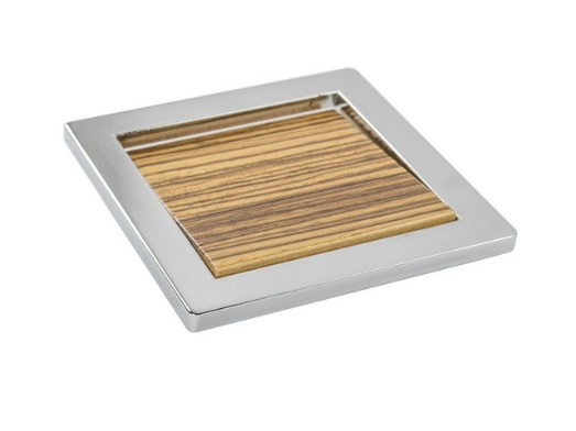 RUJZ DESIGN Bútor fogantyú - 32 501.10 Tölgyfa - furattáv 32 mm - Ezüst inox (szálcsiszolt) SNiL, Tölgyfa hrast - Zamak fém ötvözet, Fa - Fával kombinált fém bútorfogantyú